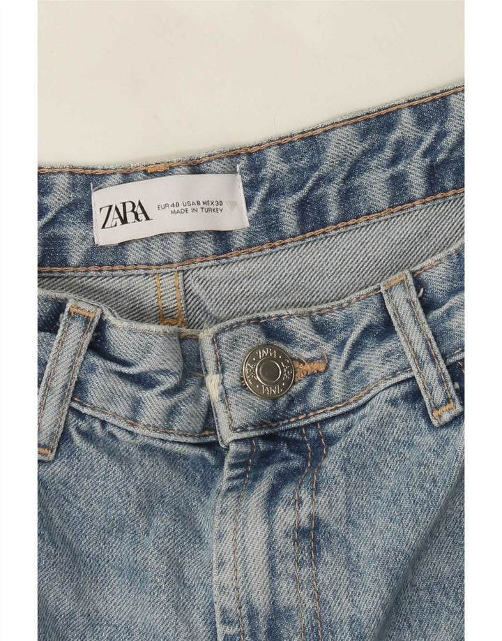 Zara Jeans de pierna ancha desgastados para mujer EU 40 Medium W30 L32 Azul