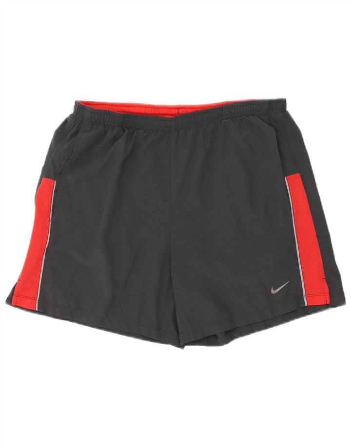 Pantalones cortos deportivos Nike Dri Fit para hombre Poliéster color block gris medio