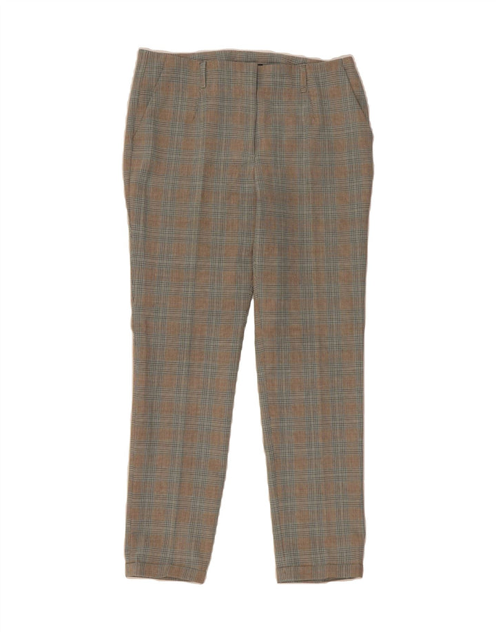 ZARA Womens Slim Chino Trousers Medium W32 L28 Grey Check Polyester Vintage Zara and Second-Hand Zara from Messina Hembry 