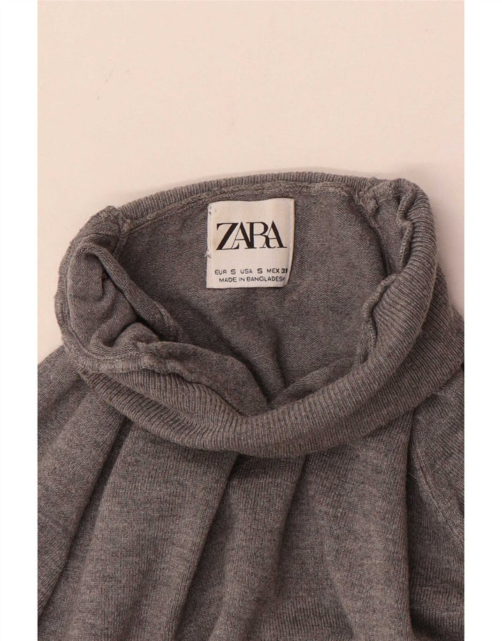 Zara Hombre Jersey De Cuello Vuelto Suéter Pequeño Gris
