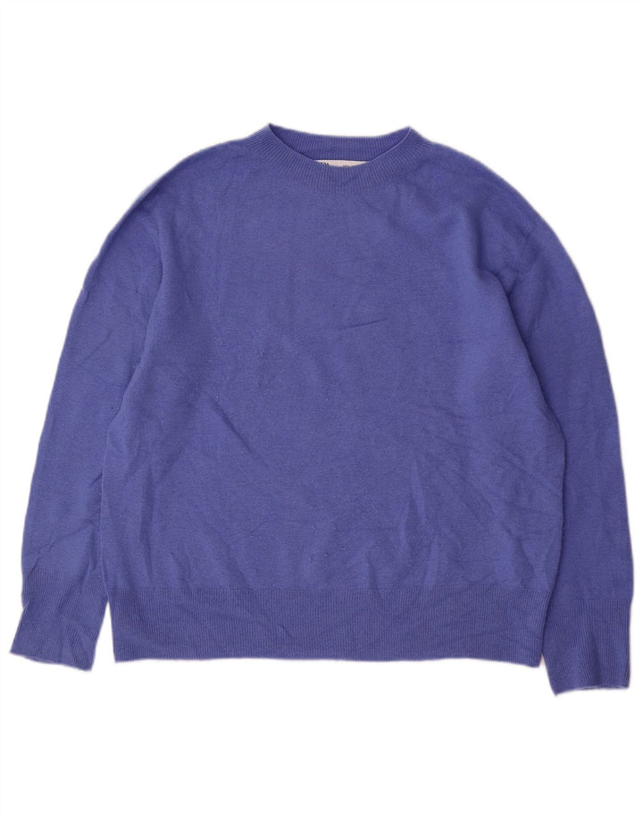 Zara Mujer Oversize Cuello Redondo Jersey Jersey UK 10 Small Blue Wool