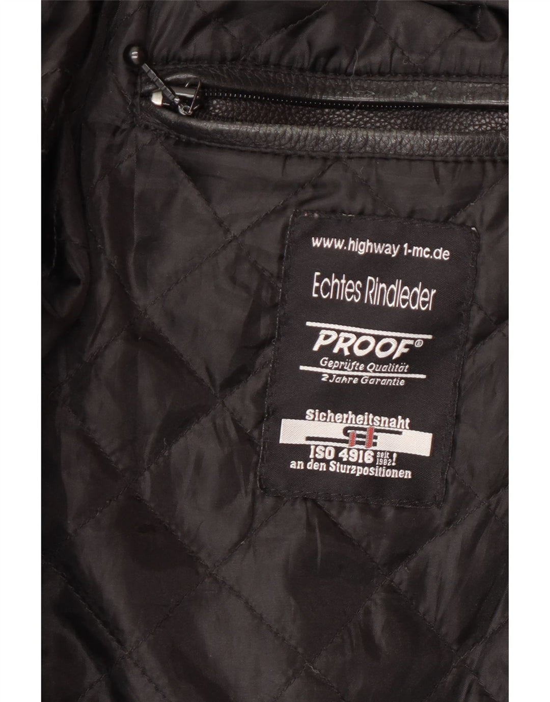 Highway 1 Chaqueta motera de cuero para hombre Talla 60 4XL Cuero negro