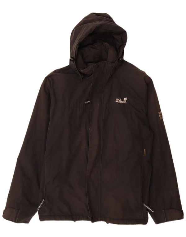 Jack Wolfskin Chaqueta cortavientos con capucha para hombre UK 40/42 Grande Poliéster negro