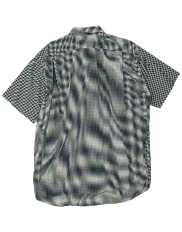 Camisa de manga corta para hombre Lacoste Talla 41 Algodón a cuadros verde grande