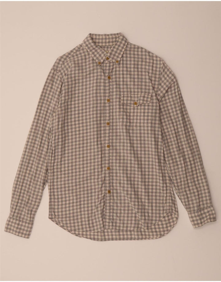 J. CREW Mens Shirt Small Grey Check Cotton Vintage J. Crew and Second-Hand J. Crew from Messina Hembry 