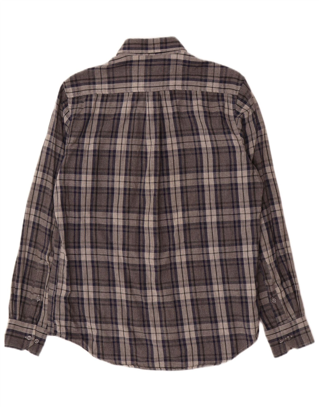 DACK'S Camisa de franela de ajuste regular para hombre Algodón a cuadros gris pequeño
