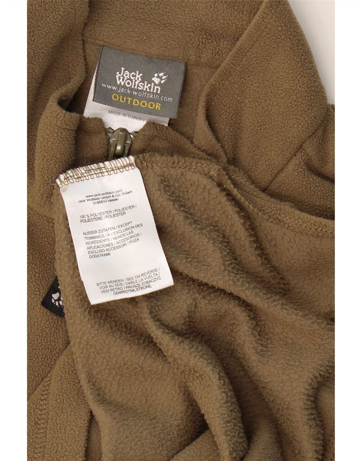 JACK WOLFSKIN Jersey polar con cuello y cremallera para hombre UK 40/42 Large Caqui Poliéster