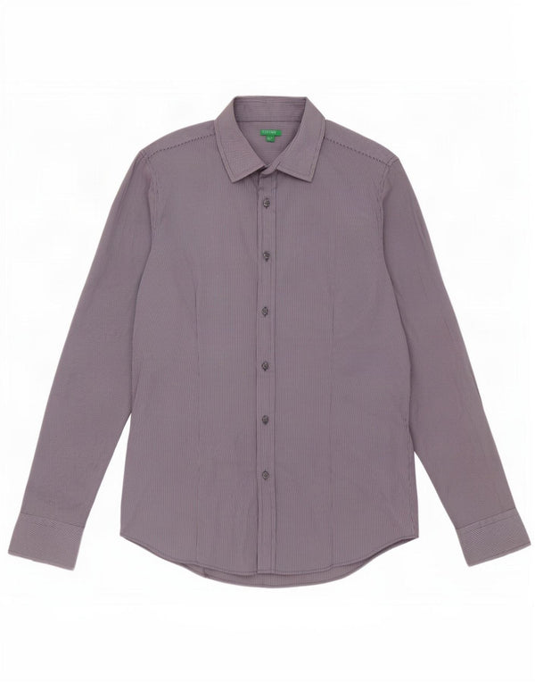 Camisa Benetton Hombre Azul Medio Raya diplomática