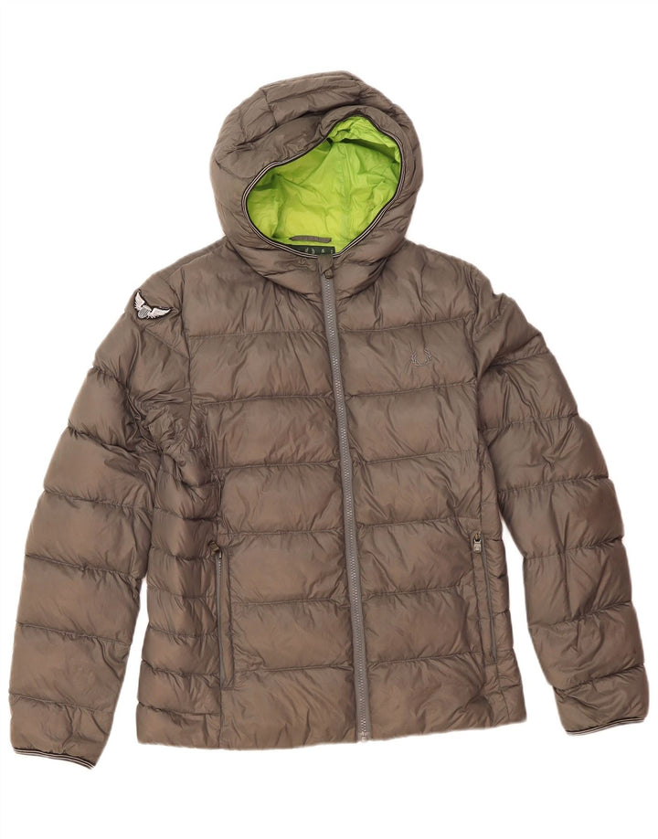 Fred Perry Chaqueta Acolchada Con Capucha Para Hombre UK 36 Small Gris