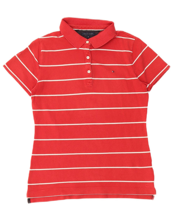 TOMMY HILFIGER Polo para mujer UK 40 Algodón de rayas rojas medianas