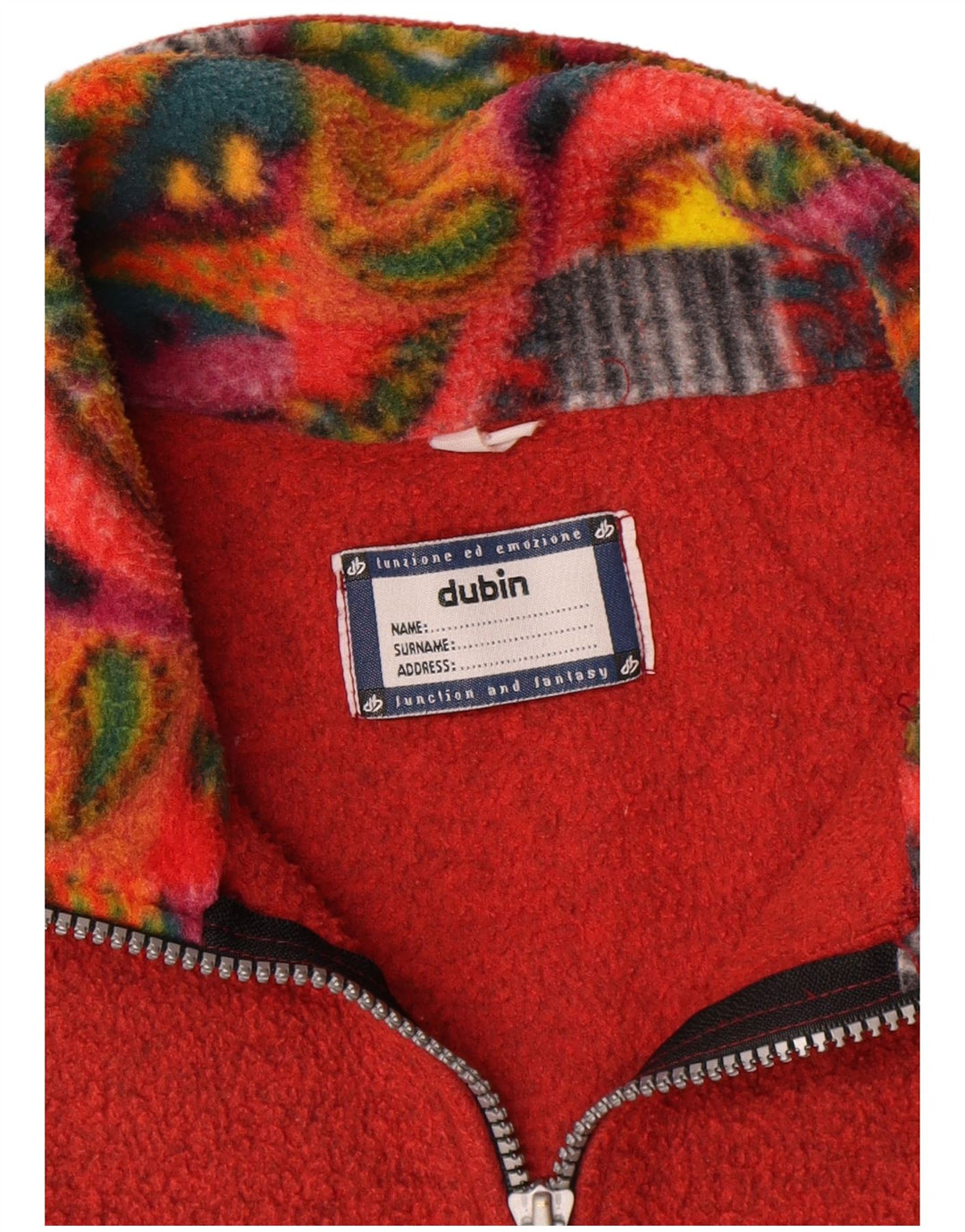 Dubin Jersey De Forro Polar Con Cremallera Y Cuello Para Hombre Grande Rojo Geométrico