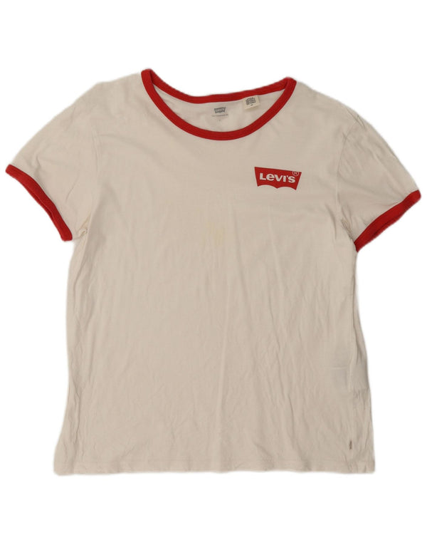 Levi's Camiseta para mujer Top UK 46 Large White Cotton