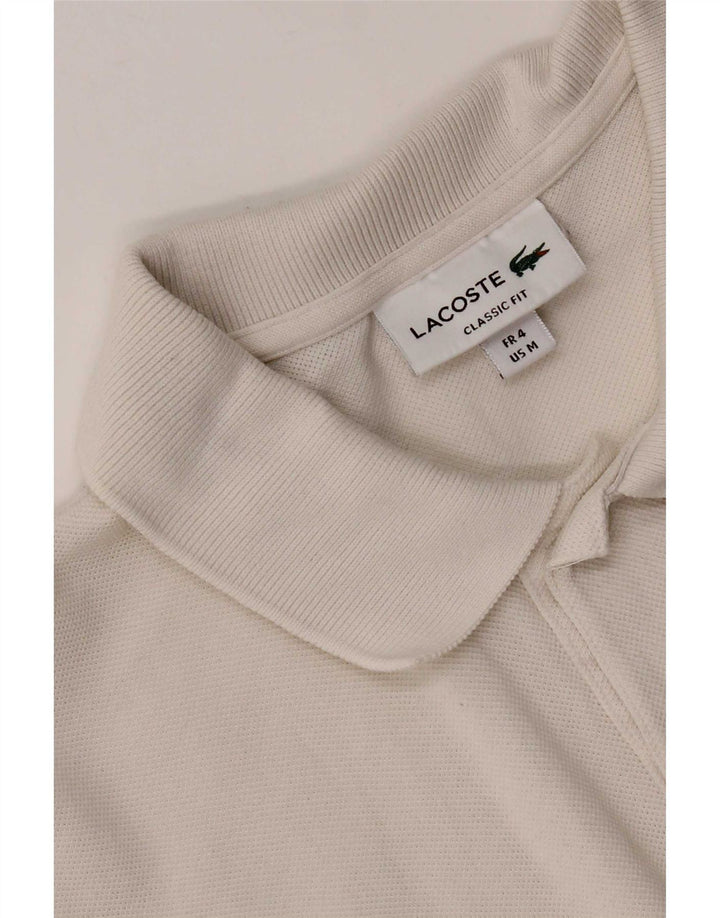 Lacoste Polo de ajuste clásico para hombre talla 4 mediano blanco