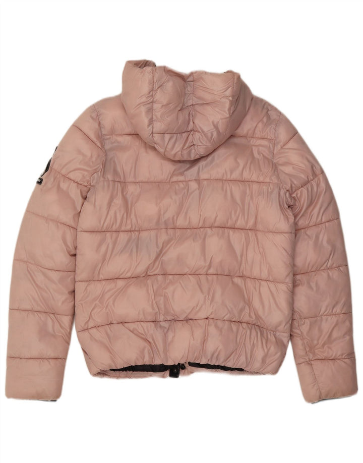 Superdry Chaqueta Acolchada Con Capucha Para Mujer UK 42 Medium Pink Nylon