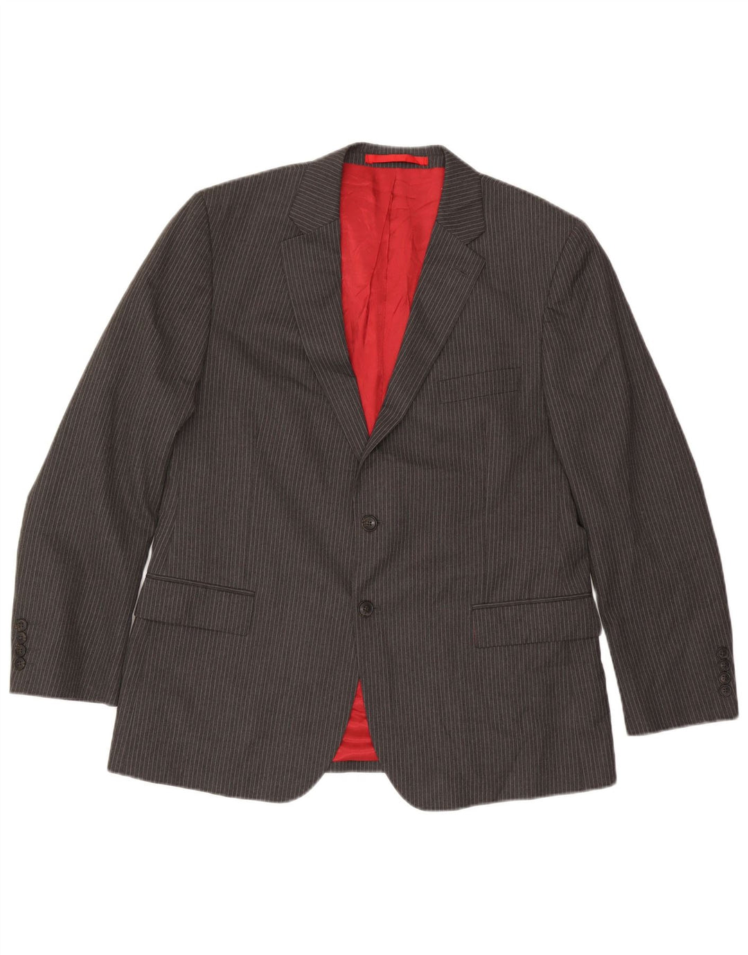 Marks & Spencer Chaqueta tipo blazer de 2 botones para hombre UK 44 XL Gris a rayas