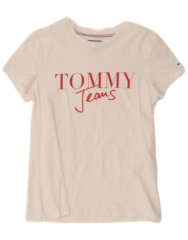 Tommy Hilfiger Camiseta gráfica para mujer Top UK 6 XS Blanco