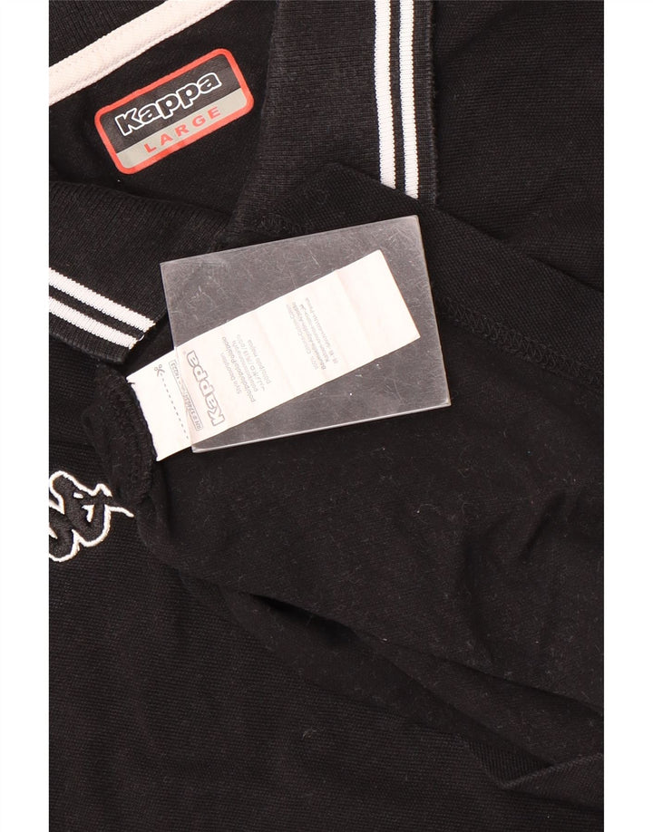 Kappa Polo Hombre Grande Algodón Negro