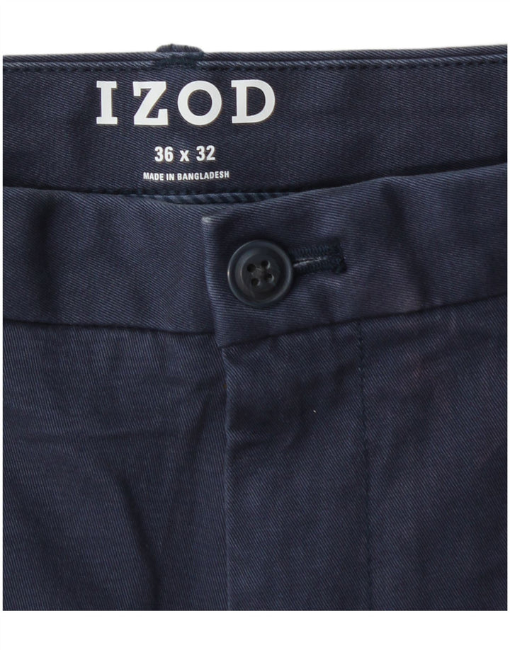 IZOD Pantalón chino recto para hombre W36 L32 Algodón azul marino