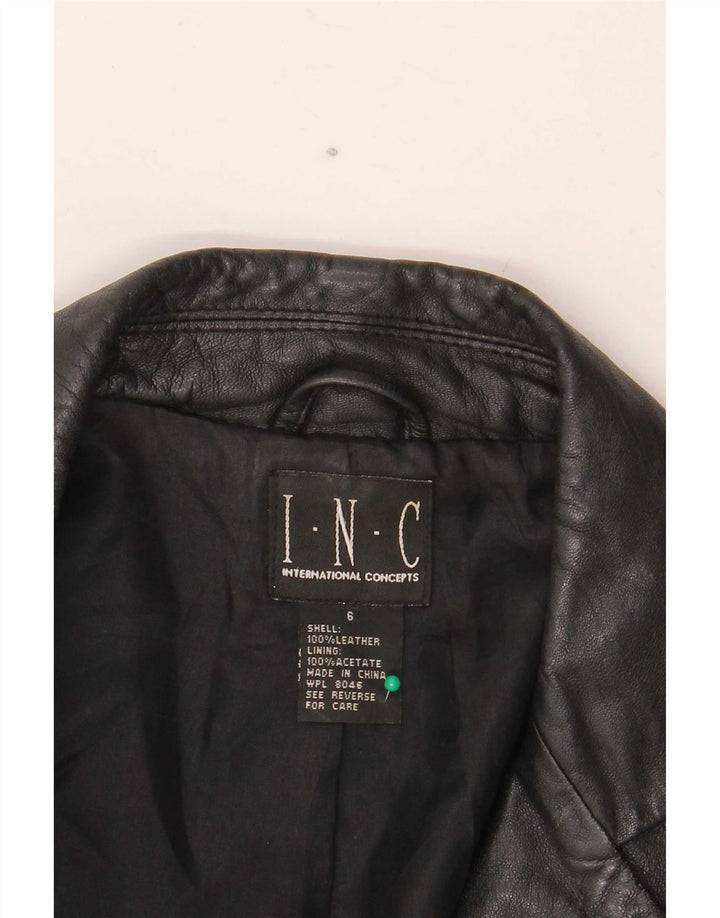 International Concepts Chaqueta de cuero para mujer US 6 Mediana Negro