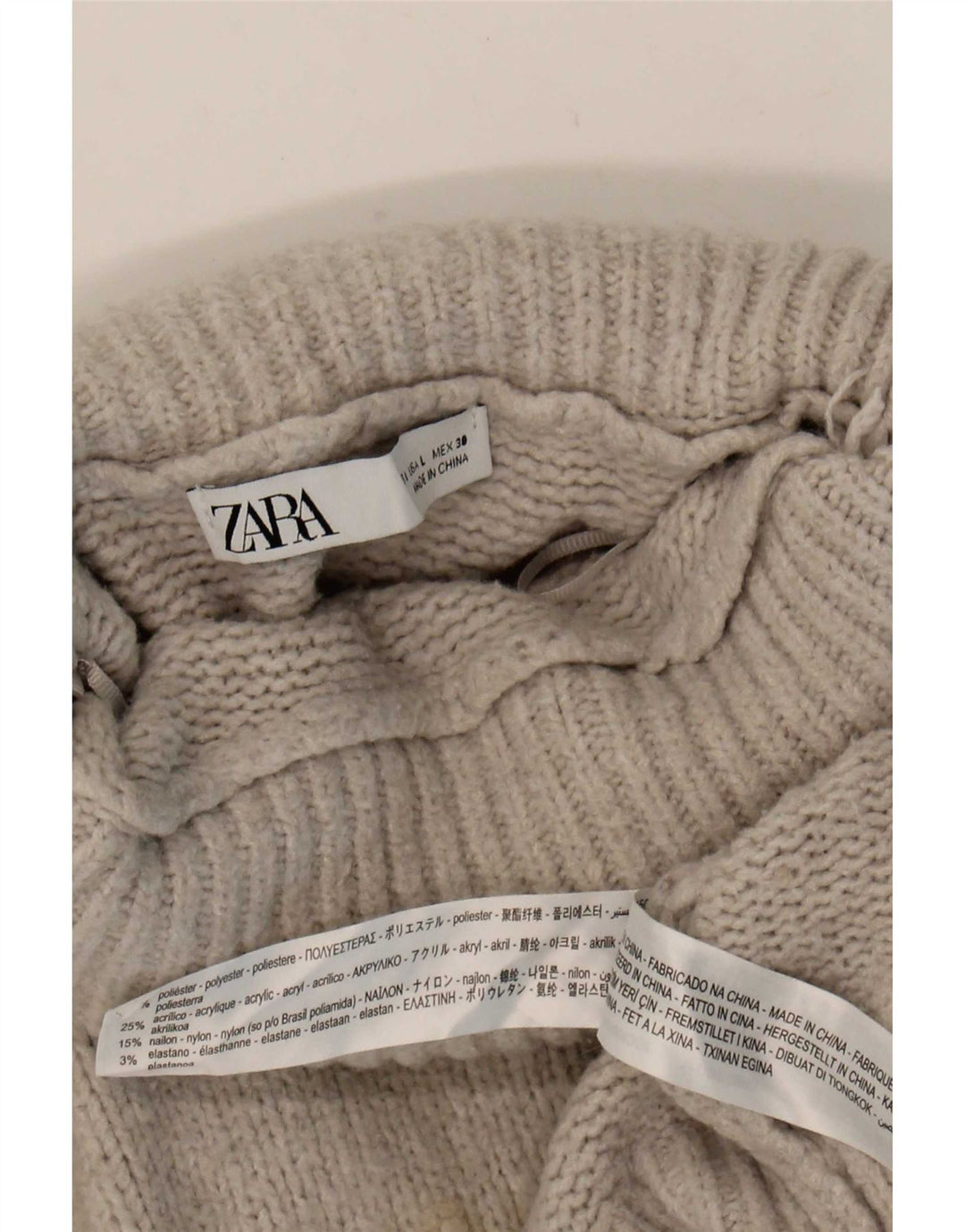 Zara - Jersey extragrande con cuello vuelto para mujer, talla 40, poliéster gris grande