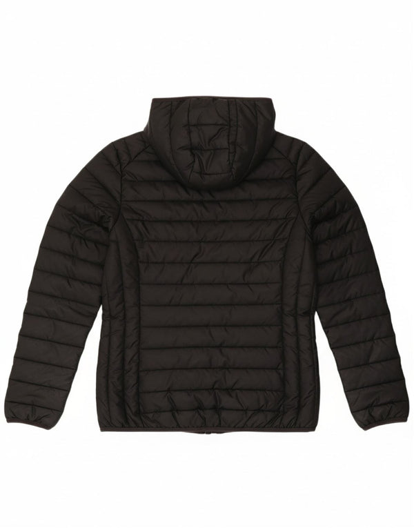ELLESSE Womens Hooded Padded Jacket UK 12 Medium Black Polyester