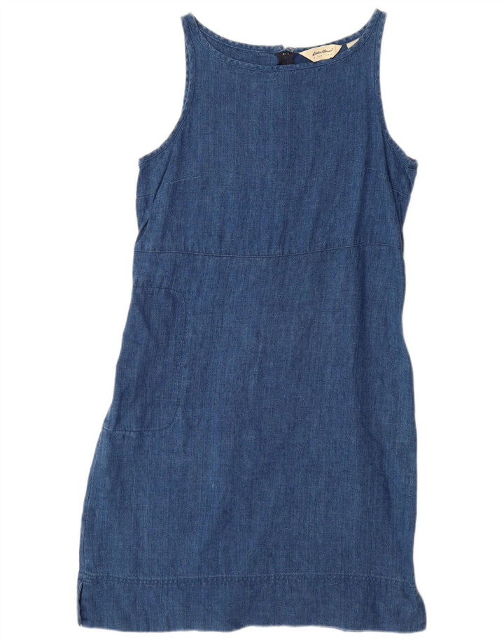 EDDIE BAUER Vestido sin mangas para mujer US 10 grande lino azul