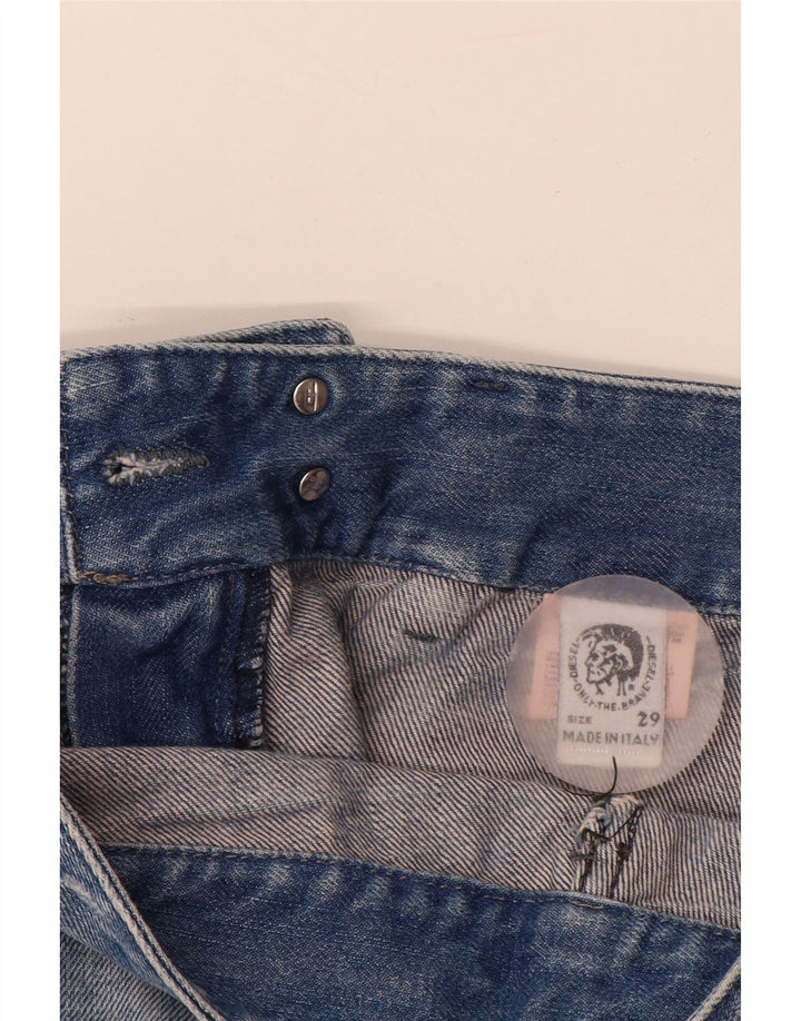 DIESEL Vaqueros ajustados desgastados para mujer W29 L32 Algodón azul