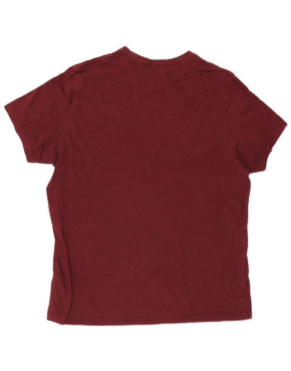Jack Wills Mens Classic Fit T-Shirt Top Large Burgundy Cotton