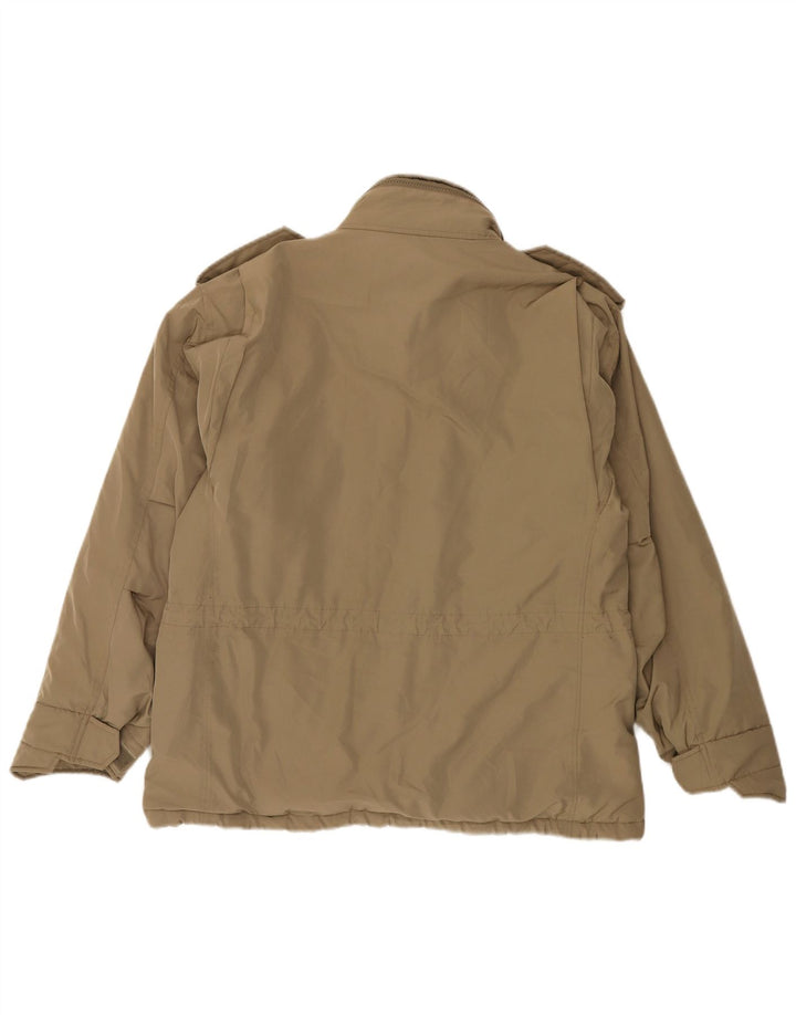 Alberto Aspesi Chaqueta militar acolchada para hombre UK 36 Small Marrón Poliéster