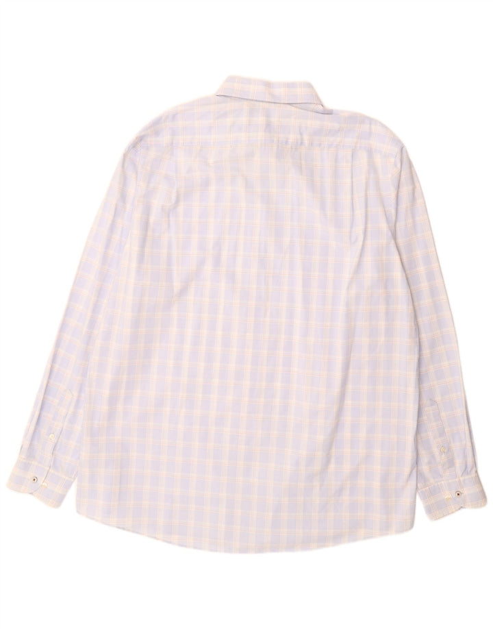 Tommy Hilfiger Camisa alta para hombre Talla 18 2XL Algodón a cuadros azul