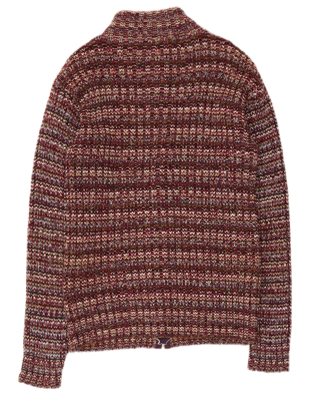 Vintage mujer Cardigan suéter Reino Unido 10 pequeño acrílico multicolor