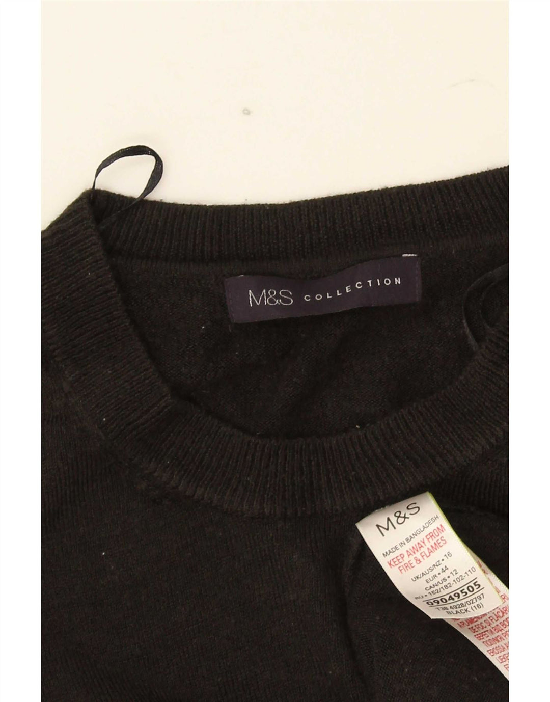 Marks & Spencer Suéter de Cuello Redondo para Mujer UK 46 Grande Negro