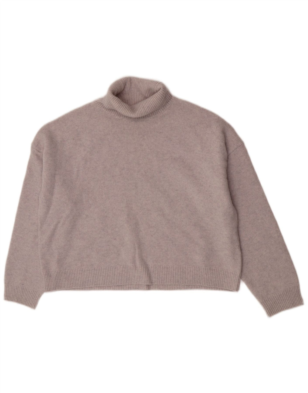 Massimo Dutti Jersey Oversize con Cuello Vuelto para Mujer UK 6 XS Lana Gris