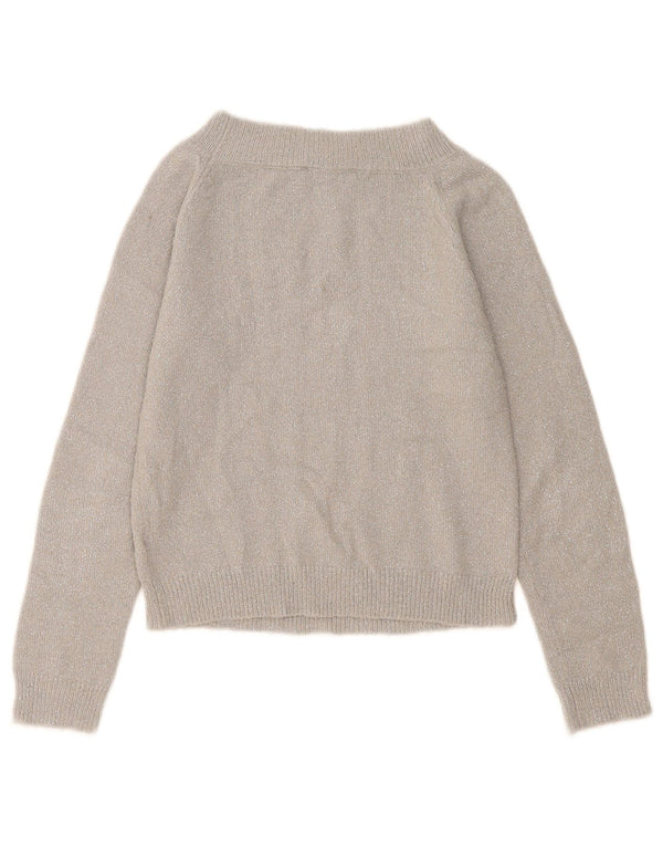 Oasis Suéter Corto con Cuello Barco para Mujer UK 6 XS Acrílico Moteado Gris Gris