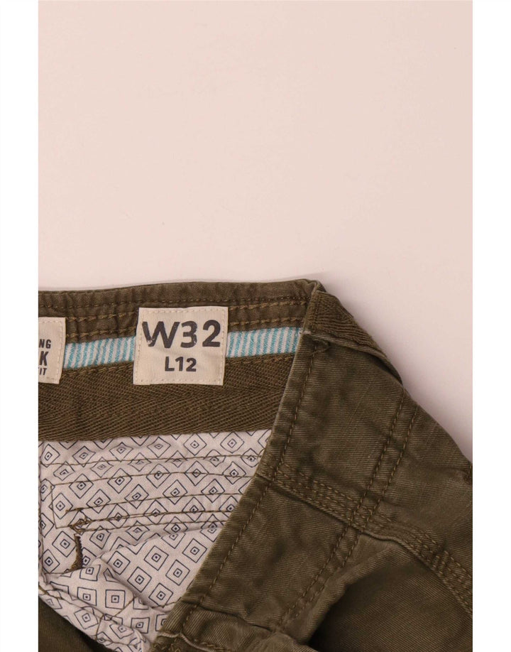 Pantalones cortos cargo para hombre Fat Face Medium W32 Algodón verde