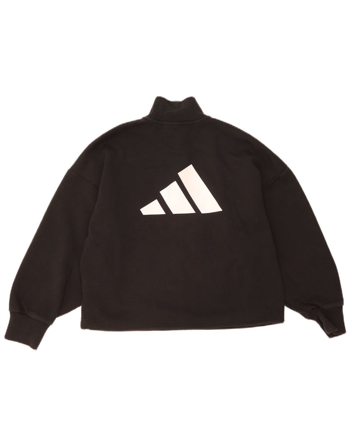 Adidas - Sudadera con gráfico de gran tamaño para mujer, talla 40, talla M, color negro
