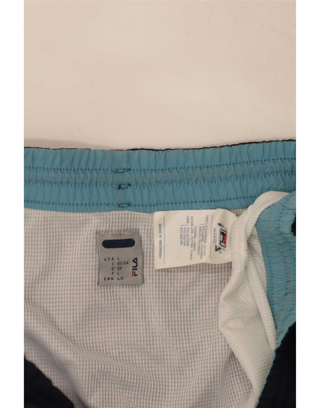 Fila - Pantalones cortos deportivos para hombre, talla grande, poliéster azul marino