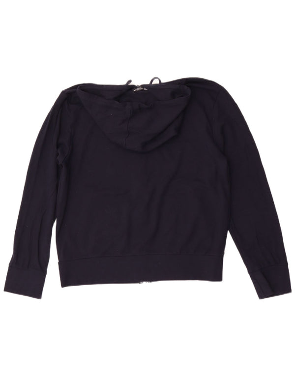 Zara - Sudadera con capucha y cremallera para mujer, talla 40, talla mediana, viscosa azul marino