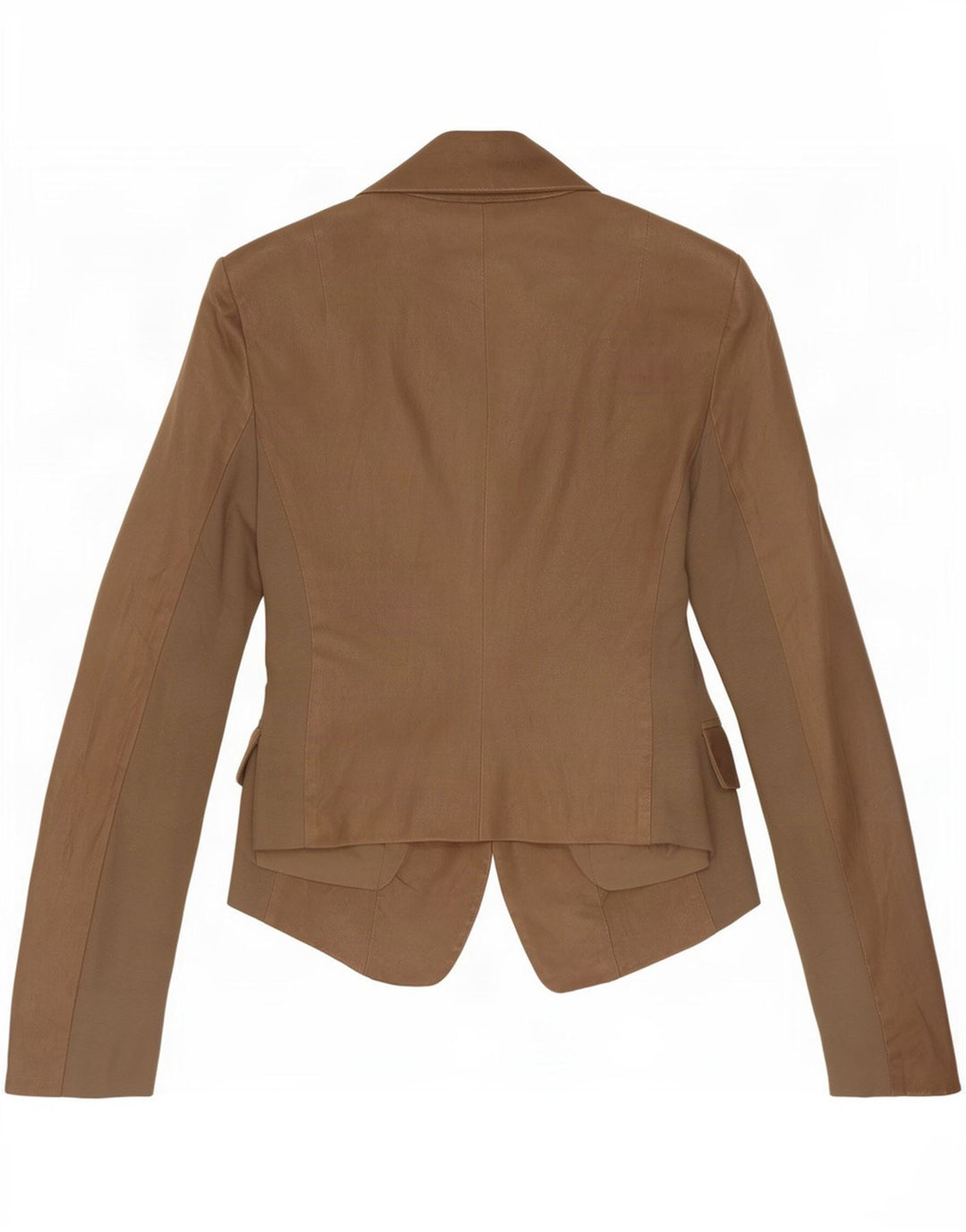 Patrizia Pepe Chaqueta Blazer de Cuero con 2 Botones para Mujer IT 44 Marrón Medio