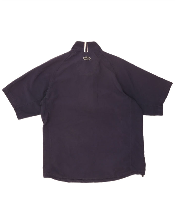 Adidas - Chándal de manga corta con cremallera y cuello para hombre, color azul marino mediano