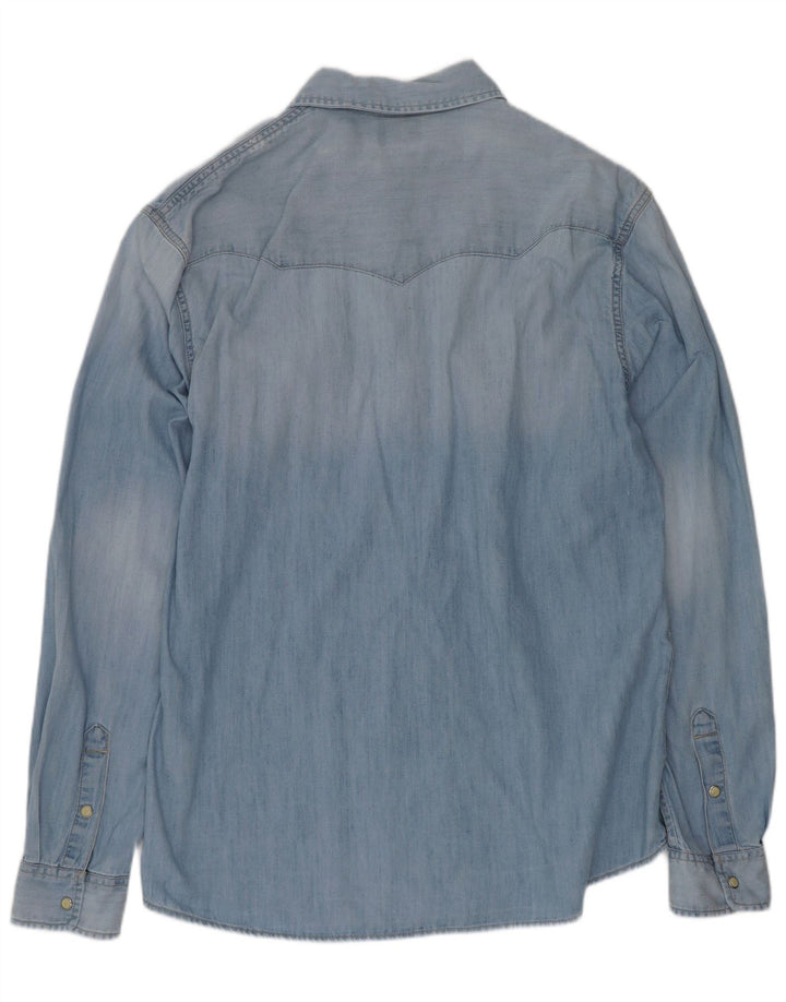 Wrangler Camisa Vaquera Regular Fit Para Hombre Algodón Azul Grande