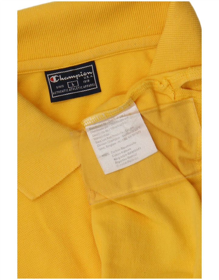 CHAMPION Polo para hombre de algodón amarillo grande