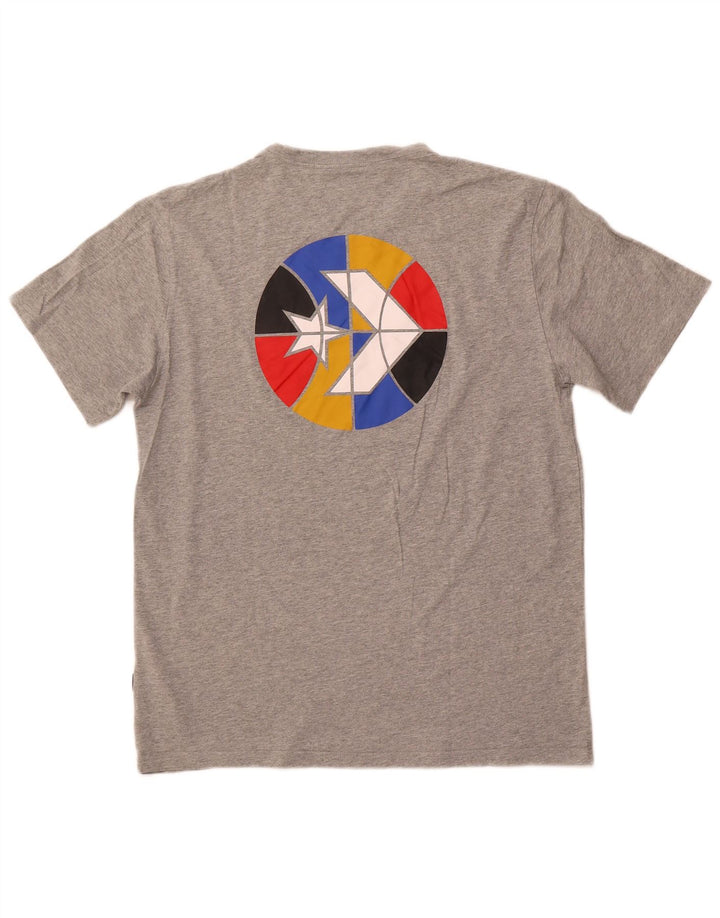 CONVERSE Camiseta gráfica para hombre Top de algodón moteado gris medio