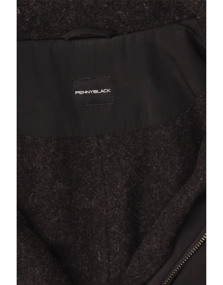Penny Black Abrigo tipo capa con capucha para mujer UK 10 Small Black