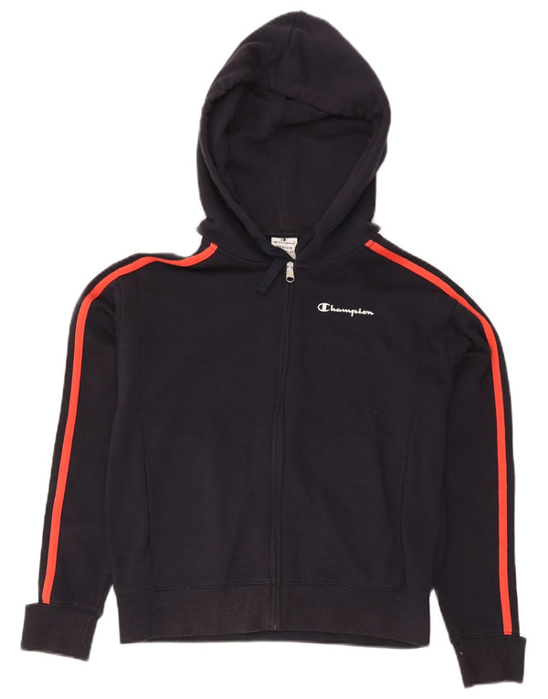 Champion Sudadera con capucha y cremallera corta para mujer UK 40 Medium Azul marino Colorblock