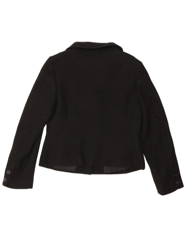 Hobbs Chaqueta Bolero para Mujer UK 14 Mediana Lana Virgen Negra