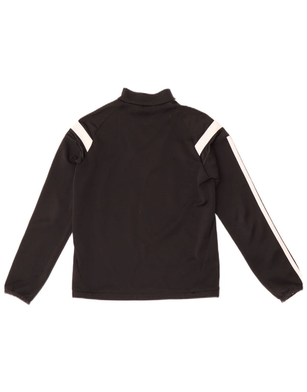 Adidas Boys Zip Neck Graphic Top Manga Larga 9-10 Años Mediano Negro Deportes