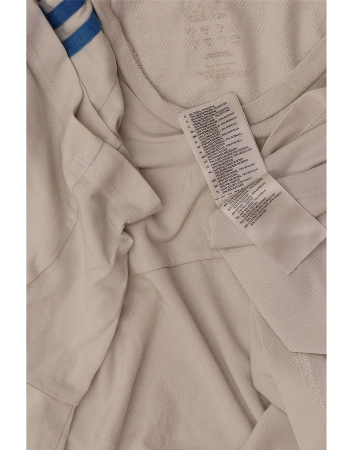 Adidas - Camiseta para hombre, talla grande, color blanco roto, algodón