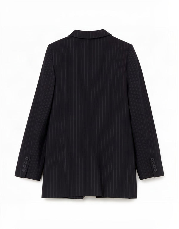 Reiss Chaqueta tipo blazer con 1 botón para mujer UK 4 XS Poliéster a rayas azul marino