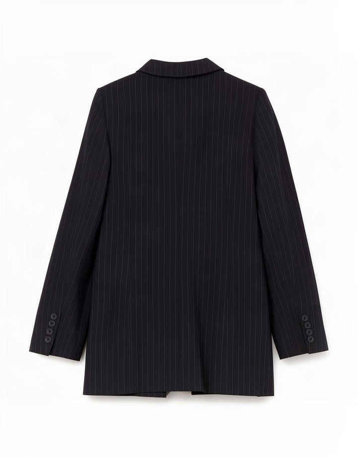 Reiss Chaqueta tipo blazer con 1 botón para mujer UK 4 XS Poliéster a rayas azul marino